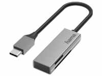 Hama USB Kartenleser (USB-C, USB-C 3.1 Gen 1), Speicherkartenlesegerät, Silber