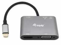 equip USB-C 5-in-1 Multifunktionsadapter (USB C), Dockingstation + USB Hub, Grau,