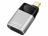 LogiLink USB 3.2 Gen2 Type-C zu (HDMI, 2.45 cm), Data + Video Adapter, Grau, Schwarz
