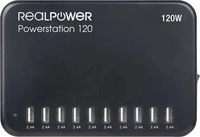 RealPower 321132, RealPower Power Station (120 W, 10 Ports) (321132) Schwarz