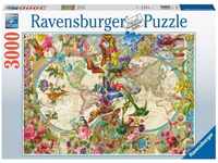 Ravensburger 17117, Ravensburger Weltkarte mit Schmetterlingen (3000 Teile)