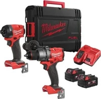 Milwaukee 4933480873, Milwaukee Akku Werkzeugsatz (Bohrmaschine, Bohrschrauber,