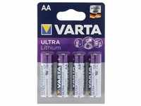 Varta Ultra Lithium Mignon AA, Varta Lithium Batterien, 6106, 1,5V, 4er Blister,