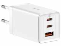 Baseus GaN5 Pro wall charger 2xUSB-C + USB, 65W (white) (65 W, Power Delivery 3.0,