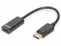 Digitus DisplayPort Adapterkabel DP - HDMI Typ A St/Bu 0,15m,m/Verriegelung DP...