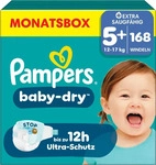 Pampers Baby-Dry (Gr. 5+, Monatsbox, 168 Stk.) (8006540785119) Weiss,...