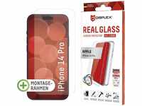 Displex 01711, Displex Real Glass, 2D Panzerglas + Handyhülle (1 Stück, iPhone 14
