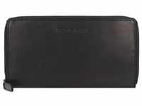 Greenburry, Damen, Portemonnaie, Pure Black Geldbörse RFID Schutz Leder 19.5 cm