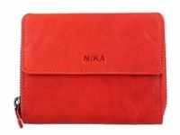 Mika, Damen, Portemonnaie, Damengeldb”rse, aus Leder, Farbe: rot