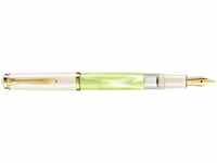 Pelikan Füllhalter M200 Pastel Green M Etui (White, Light Green, Gold, 1 x)