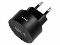 LogiLink USB Steckdosenadapter (10.50 W, Fast Charge), USB Ladegerät, Schwarz