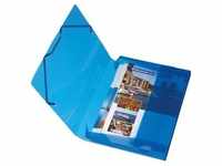 Herlitz, Mappe, Heftbox, DIN A4, aus PP, transluzent-blau Rückenbreite: 40 mm,