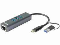 D-Link DUB-2332, USB tipo-C, RJ-45, USB 3.2 Gen 1 (3.1 Gen 1) Type-A, 5000...