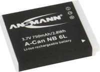 Ansmann 5044453, Ansmann Canon NB-6L Akku (Kamera Akku) (5044453) Schwarz