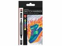 Marabu, Marker, Permanent-Marker Sketch Graphix Heat, 6 Stück (Mehrfarbig, 6,...