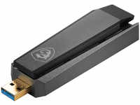 MSI GUAX18, MSI AX1800 WiFi USB Adapter AX1800 Dual-Band, USB 3.0 (USB 3.0) Schwarz