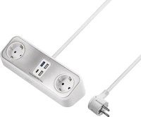 Sygonix SY-4538256, Sygonix SY-4538256 Steckdosenleiste ohne Schalter 2fach Weiss