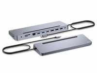 i-tec USB-C Metal Ergonomic (USB C), Dockingstation + USB Hub, Schwarz