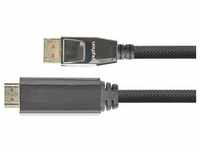 Python GC M0216 DisplayPort 1.4 auf HDMI 2.0 A Stecker, 1 m, schwarz (1 m,