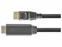 Python GC M0219 DisplayPort 1.4 auf HDMI 2.0 A Stecker, 5 m, schwarz, Video Kabel