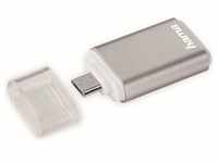 Hama USB-2.0-OTG-Kartenleser (USB 2.0 Micro-B), Speicherkartenlesegerät, Silber