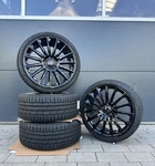 2DRV WH39 Schwarz Gl&auml;nzend Lackiert Hochgl. Felgenbett Alufelge 18 Zoll ET40 5x112