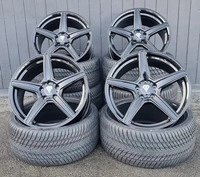 Axxion AX7 Schwarz Gl&auml;nzend Lackiert Alufelge 18 Zoll ET48 5x112 ML72,6
