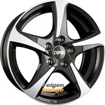 DBV 5SP 001 Schwarz Gl&auml;nzend, Front Poliert Alufelge 16 Zoll ET40 5x114,3 ML74,1
