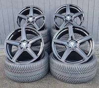 Axxion AX7 Schwarz Hochglanz Poliert Alufelge 19 Zoll ET45 5x112 ML72,6