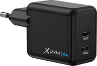XLAYER 220178, XLAYER 45W 2x USB-C Ladeger&auml;t, schwarz