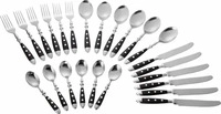 Esmeyer 229-080-24, Esmeyer Besteckset NOSTALGIE silber, schwarz, 24 St.