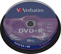 Verbatim 43498-10, Verbatim DVD+R 4,7GB 16x 10er Spindel, 10 St.