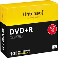 Intenso 4111652-10, Intenso DVD+R 4,7GB 16x 10erSC Slim Case, 10 St.