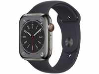 Apple Watch Series 8 (GPS + Cellular) 45mm Edelstahlgehäuse graphit, Sportband
