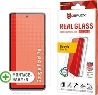 DISPLEX Panzerglas + Schutzh&uuml;lle f&uuml;r Google Pixel 7a, Eco-Montagerahmen,