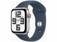 Apple Watch SE (GPS + Cellular) 44mm Aluminiumgehäuse silber, Sportband sturmblau
