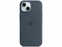 Apple MT0N3ZM/A, Apple Silikon Case mit MagSafe für Apple iPhone 15, sturmblau
