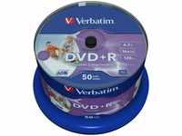 Verbatim 43512, Verbatim DVD+R - 4.7GB/120Min, 16-fach/Spindel, Packung mit 50 Stück
