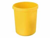 HAN Papierkorb KLASSIK - 30 Liter, rund, 2 Griffmulden, extra stabil, gelb
