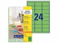 Avery Zweckform® L6033-20 Etiketten - 63,5 x 33,9 mm, grün, 480 Etiketten/20 Blatt,