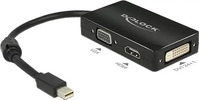 DELOCK 62631, Delock Adapter Mini-DisplayPort auf VGA/HDMI/DVI passiv black