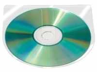 Q-Connect® CD/DVD-Hüllen selbstklebend - ohne Lasche, transparent, 100 Stück