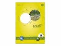 Staufen® green Schulblock LIN 28 - A4, 50 Blatt, 70 g/qm, 5mm kariert mit Randlinien