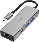Hama 200108, Hama USB 3.2 Typ-C-Hub 1:3 +LAN