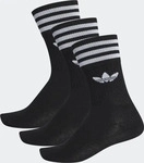 Adidas S21490, Adidas Solid Crew 3 Pack Black/White - Socken - Schwarz - XS/S - 61%