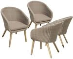 Garden Pleasure Gartenstuhlset 'Visalia' Aluminium/Akazienholz schwarz/hellgrau 4