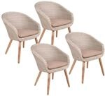 Garden Pleasure Gartenstuhlset 'Arvada' Aluminium/Akazienholz beige 4 St&uuml;ck