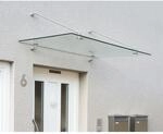 Palram-Canopia Vordach 'Taurus' silbern 90 x 140 cm Sicherheitsglas klar