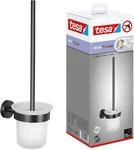 tesa WC-B&uuml;rstenhalter 'Moon' graphitfarben mit Klebel&ouml;sung 11,2 x 37,9 x 14,5...