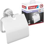 tesa WC-Papierrollenhalter 'Moon' hochglanzverchromt mit Deckel und Klebel&ouml;sung 14 x